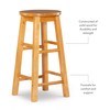 Linon Natural Barstool with Round Seat, 24-Inch