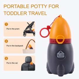 DIJIAMEIYA Travel Urinal for Kids,Portable Emergency Urinal for Toddler,Light and Easy to Carry,Suitable for Car,Travel,Camping and Children's Urinal Potty Training(Vitality Orange)