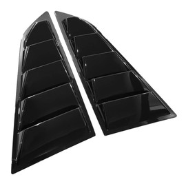 IKON MOTORSPORTS, Window Louvers Compatible with 2014-2019 Chevy Corvette C7, Classic Style Gloss Black Left Right Sides Window Vents Sun Shade Guards, 2015 2016 2017 2018