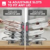 Free-Standing Adjustable Pot Lid Organizer for Cabinet - Kitchen Storage