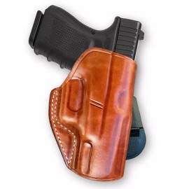 GLOCK Leather OWB Paddle Holster Fits, Glock 22 Gen5 40 S&W 4.49" Barrel #1642# - Brown Color
