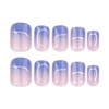 Blue Press on Nails Short Square MABKJLF Petite Fake Nails