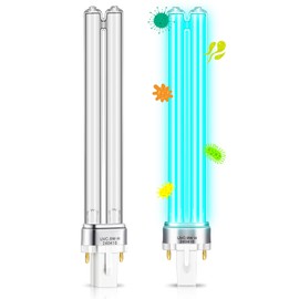 Qualirey 2 Pcs 9 Watt UV Bulb Replacement for Pond Filter Aquarium G23 Base Replacement Light Bulb Compatible with UVC Pl-S TUV Germicidal Light