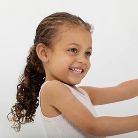 925 Sterling Silver Cubic Zirconia Purple Hoop Earrings For Young Girls, Pre-teens and Teens 9 mm- Adorable Round Cut Sterling Silver Huggie Hoop Earrings Perfect For Little Girls & Kids