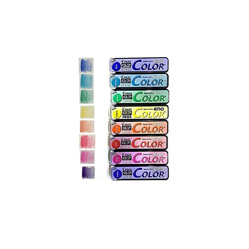 Pilot Color Eno Replacement Lead, 0.7mm, 8 Color Set HRF7C-20