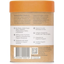 Amazonia Raw Wholefood Extracts Vitamin C+ Passionfruit Flavour 120g