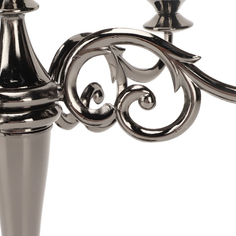 Metal Candelabra Black 5 Arms Elegant Colorfast Stable Wide Base