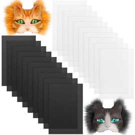 Seenelling 20 Pcs 11.81 x 7.87 Inch Eye Mesh for Therian Cosplay Mask PVC Plastic Mesh for Fursuit Waterproof Printable Canvas Sheets for Therian, DIY Fursuits, Furry Suit(No Eyes)(White,Black)