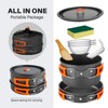 Odoland 9pcs Camping Cookware Non-Stick Lightweight Camping Pots and Pans