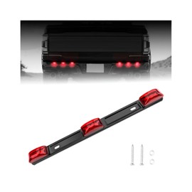 TSUGAMI Clearance Trailer ID Bar Marker LED Light, 3 Lamps 9 LED Truck Identification Running Light Strip with Stainless Steel Bracket, Car Tail Lighting, Universal for Vehicles