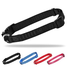 MASCRETTA Collar Ajustable de Nylon para Perro y Gato. Disponible para Perros Chicos, Medianos y Grandes. Cierre Firme en 4 Colores (Negro, XS)