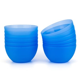 KX-WARE Plastic Bowls set of 12 - Unbreakable and Reusable 32oz/6 inch Plastic Cereal/Soup/Salad Bowls Blue | Dishwasher Safe, BPA Free