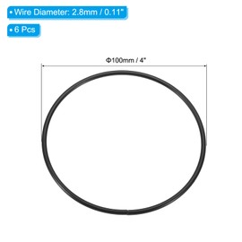 PATIKIL 4 Inch Round Dream Catcher Rings, 6 Pcs Metal Christmas Macrame Wreath Floral Ring Hoop for Home DIY Craft Wedding Wall Hanging Decorations, Black