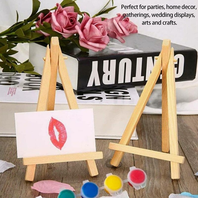 Mini Easel Stand, 2pcs Wooden Mini Easels for Display Tabletop