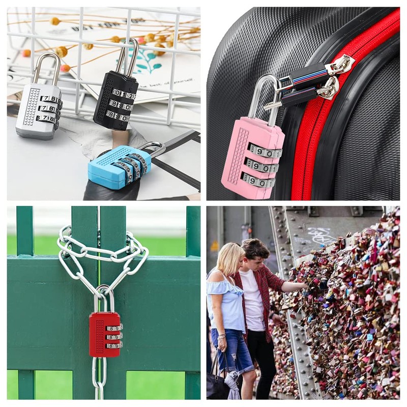 Pack of 7 Combination Locks Luggage Combination Lock Padlock Combination