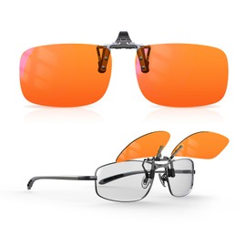Goiteia Orange Blue Light Blocking Glasses Clip on for Migraine-Gaming Glasses for Eyes Strain/Light Sensitive-Help to Sleep