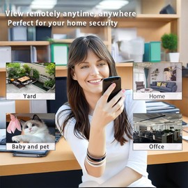 PNZEO W9 Pro Smart Wireless Camera, IPX6 Waterproof 4K HD, Low Power Consumption, Ultra Long Battery Life, AI Motion Detection, IR Night Vision, Home Security Cam for Indoor, Outdoor, Baby, Pets