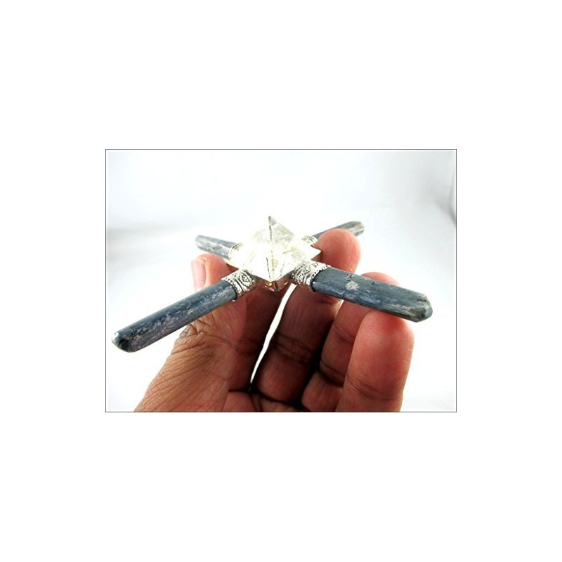 Jet International Blue Kyanite 4 Point Pyramid Generator Crystal Pyramid