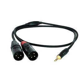 Digiflex HIN-1K-2XM-3 3 Foot Pro Splitter Cable -Mini TRS to 2 x XLRM