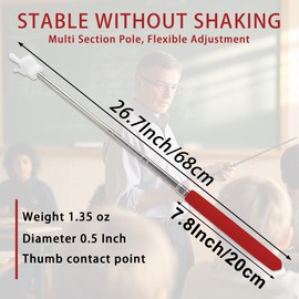 2 Retractable Teacher's Fingers, Mini Retractable Finger Teacher's Pointing Pen for Classroom, Retractable Index Finger Finger Stick Elementary School Kindergarten Teacher Supplies (Red)