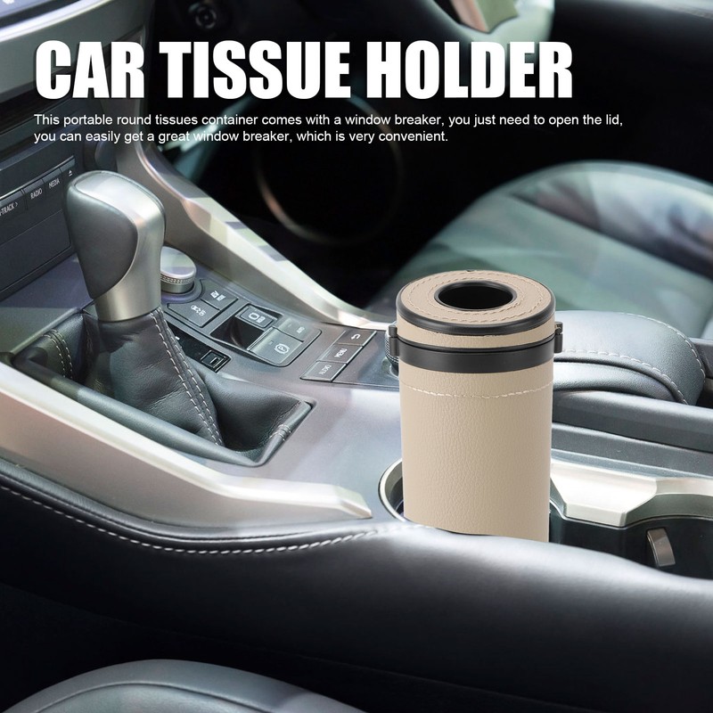 Car Tissue Holder Lightweight Leather and Tungsten Steel Car Tissues