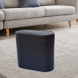 Fenteer Smart Touchless Trash Can Automatic Garbage Can Automatic with Lid Slim Narrow Garbage Bin for Hotel Toilet Bedroom Household, Black