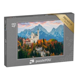puzzleYOU: Puzzle 48 Pieces "Neuschwanstein Castle in Autumn, Germany"