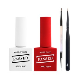 Jello Jello National Examination Marble Gel Color Gel Nail Brush 4-Piece Set / 젤로젤로 국가고시 마블젤 컬러젤 네일브러쉬 4종세트