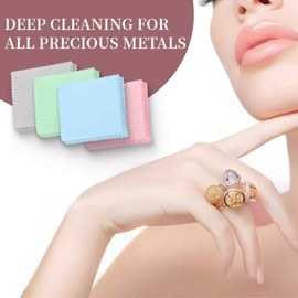 AFCJLTO 32pcs Reusable Jewellery Cleaning Cloths, Antioxidant Protective Accessories for Beads, Gold, Silver and Platinum Jewellery, Jewellery Cloth Cleaning Set (8 x 8 cm)