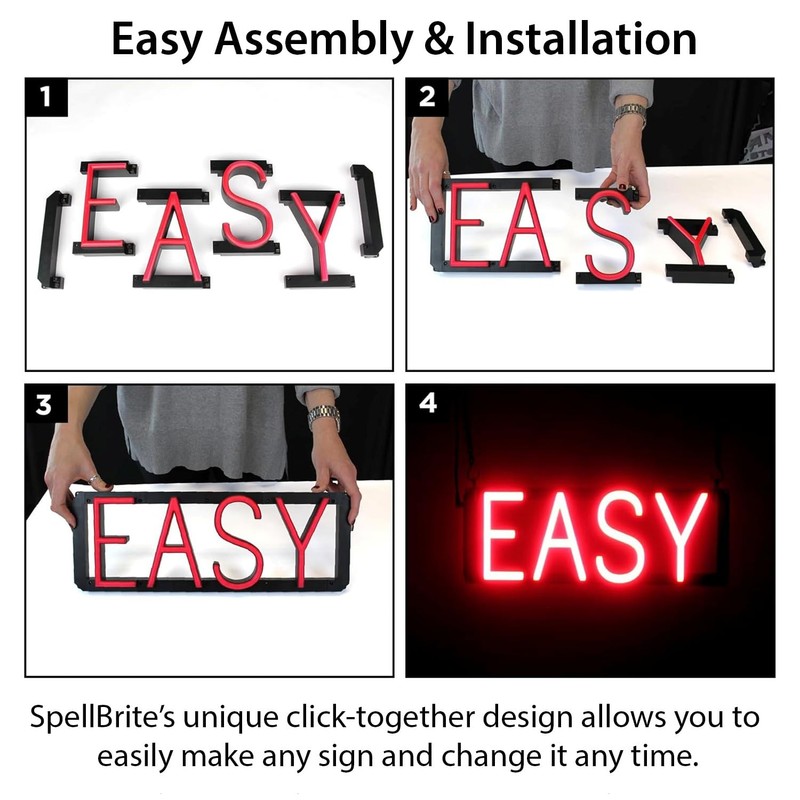 SpellBrite WINGS Sign | Food-Related Sign with Neon Look, Red