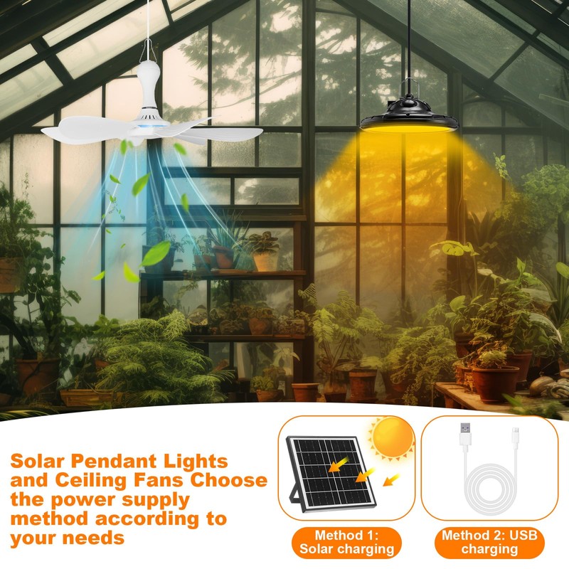 Grinsvalley Solar Chicken Coop Fan and Light Kit, 15W Powerful