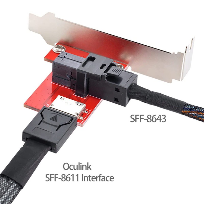cablecc PCI-Express 4.0 Mini SAS HD SFF-8643 to Oculink SFF-8611