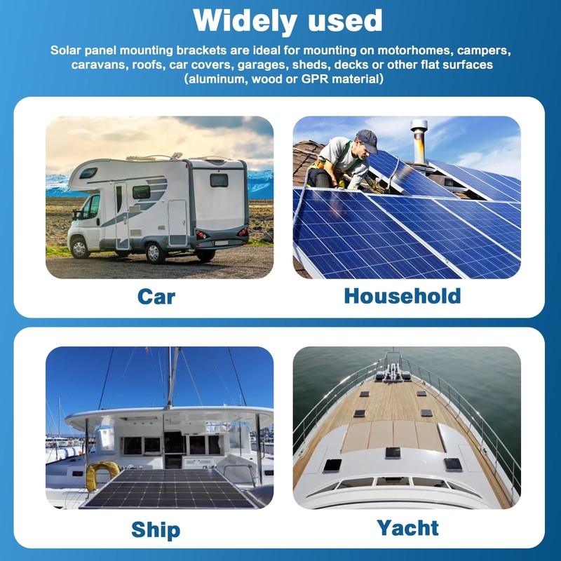 Jadeshay Solar Panel Mounting Brackets, 2Pcs Side Solar Panel Mounting