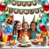 DABAOOU Gaming Pixel Birthday Cartoon Party Decoration, 1Pcs Happy Birthday