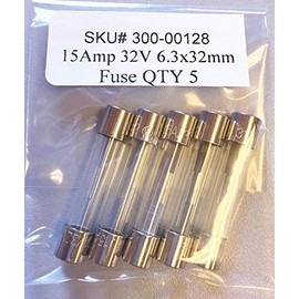 Bussmann AGC-15-R AGC Series Fuse, Fast Acting, 15 Amp, 32V, Glass Tube, 1/4" x 1-1/4", Rohs Compliant (Pack of 5)