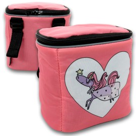 honju Ella Unicorn Bike Handlebar Bag for Children's Bicycle (Removable Lid, Bicycle Bag for Handlebars with Reflectors, Secure Hold Thanks to Velcro Fastening, Includes Inner Bag)