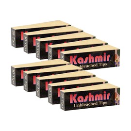 Kashmir Chlorine Free Unbleached Paper Perforated Tips Unrefined, Flexible 50 Count Booklet Comes with - Pack of 10