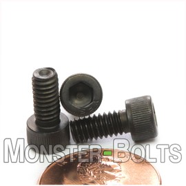 MonsterBolts - #8-32 x 3/8" Socket Head Screws, ASTM A574, Alloy Steel, Black Oxide, 50 Pack
