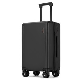 Ruausine 20 Inch Carry-on Luggage, 22x14x9 Airline Approved Carry on Luggage, Hard Shell Small Rolling Carry on Suitcase with Spinner Wheels TSA Approved for Travel (Black, 20 Inch)