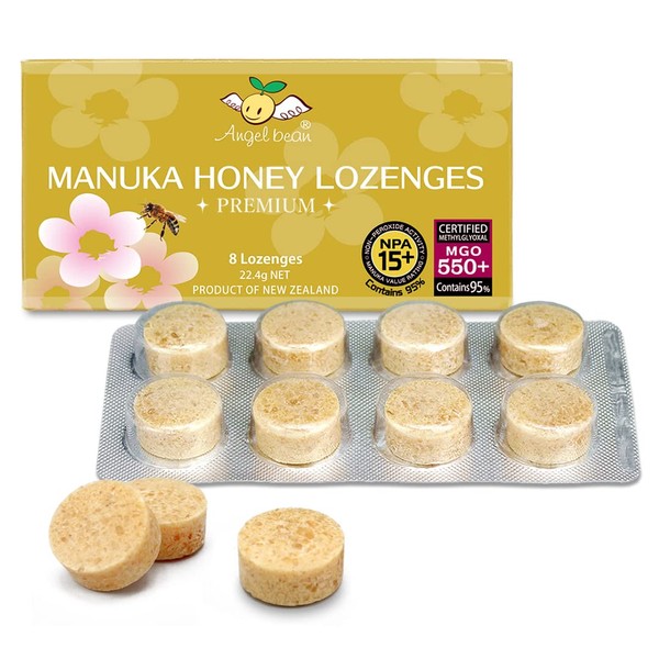 Angelbean MGO550+ 15+ 95% Manuka Honey, Candy New Zealand, 8 Tablets
