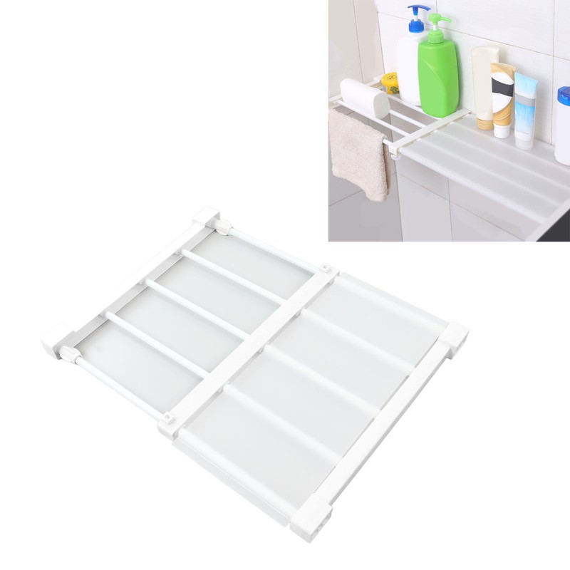 Tension Rod Shelf 14.2 Inch Width Nail Free Expandable Storage