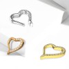 AZARIO LONDON Rose Gold Anodized Micro Setting CZ Stone Heart