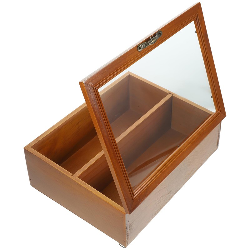Operitacx Acrylic Front Display Case Shadow Boxes Wooden Display Cabinet