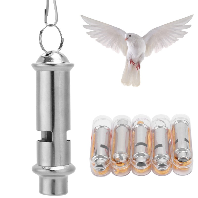 Stainless Steel Ultrasonic Pigeon Whistle with Lanyard for Dog Bird