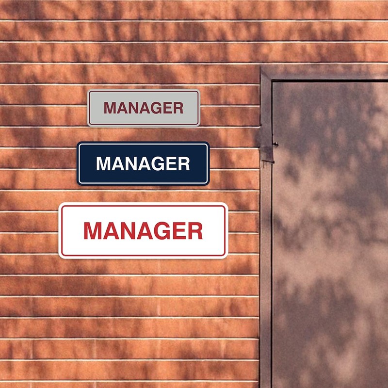 Standard Manager - Placa decorativa para puerta y pared, Black/silver,