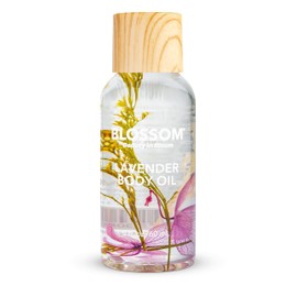 Blossom Skincare Moisturizing and Hydrating Body Oil, Dry Oil Infused with Real Flowers, 2 fl. oz/60ml, Purple, Lavender