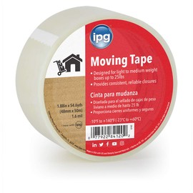 Intertape Polymer Group 610C IPG Moving Tape cinta para impresora de etiquetas, Cinta de sellado de cartón de fusión en caliente para uso general, Rollo individual, Transparente