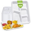 Ryan's Classy Plastic 5 Compartment Plates Disposable, 125 Pack Heavy-Duty
