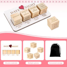Date Night Dice for Couples,Valentine Day Date Night Dice with Pouch Storage,Reusable Love Decision Dice,Wooden Dice,Funny Date Night Dice Fit for Valentine's Day Anniversaries Gift