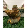 MYHOUSEOFGIFTS Sitting Turtle w/Flower Bird Feeder